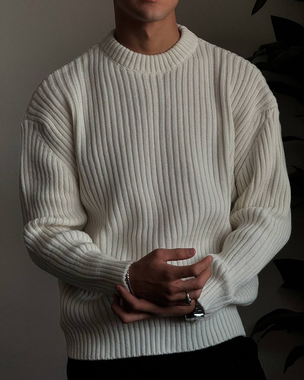 Pull en maille côtelée pour homme – Image 3