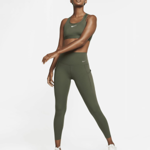 Legging taille haute Nike pour femme, maintien ferme, avec poches - Vert