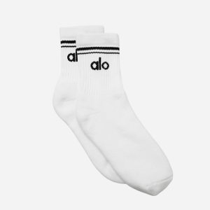 Chaussette unisexe mi-mollet rétro Blanc