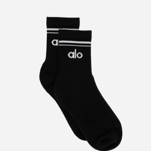 Chaussette unisexe mi-mollet rétro Noir