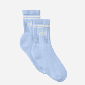 Chaussette unisexe mi-mollet rétro Bleu ciel